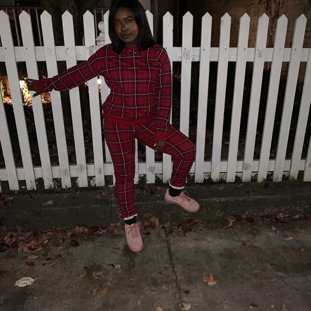 Two piece plaid set